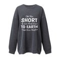 thumbnail image 4 of Njoeus Womens Long Sleeve Comfy T-Shirts Funny Letter Printed Graphic Shirts Casual Loose Crew Neck Pullover Sweatshirt for Women Girls Trendy Dark Gray XXL, 4 of 6