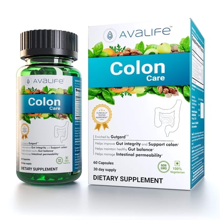 Avalife Colon Care - Colon Cleanse Supplements for Men & Women - Helps Weight Loss - Gluten Free  Vegan & Non-GMO - 60 Capsules