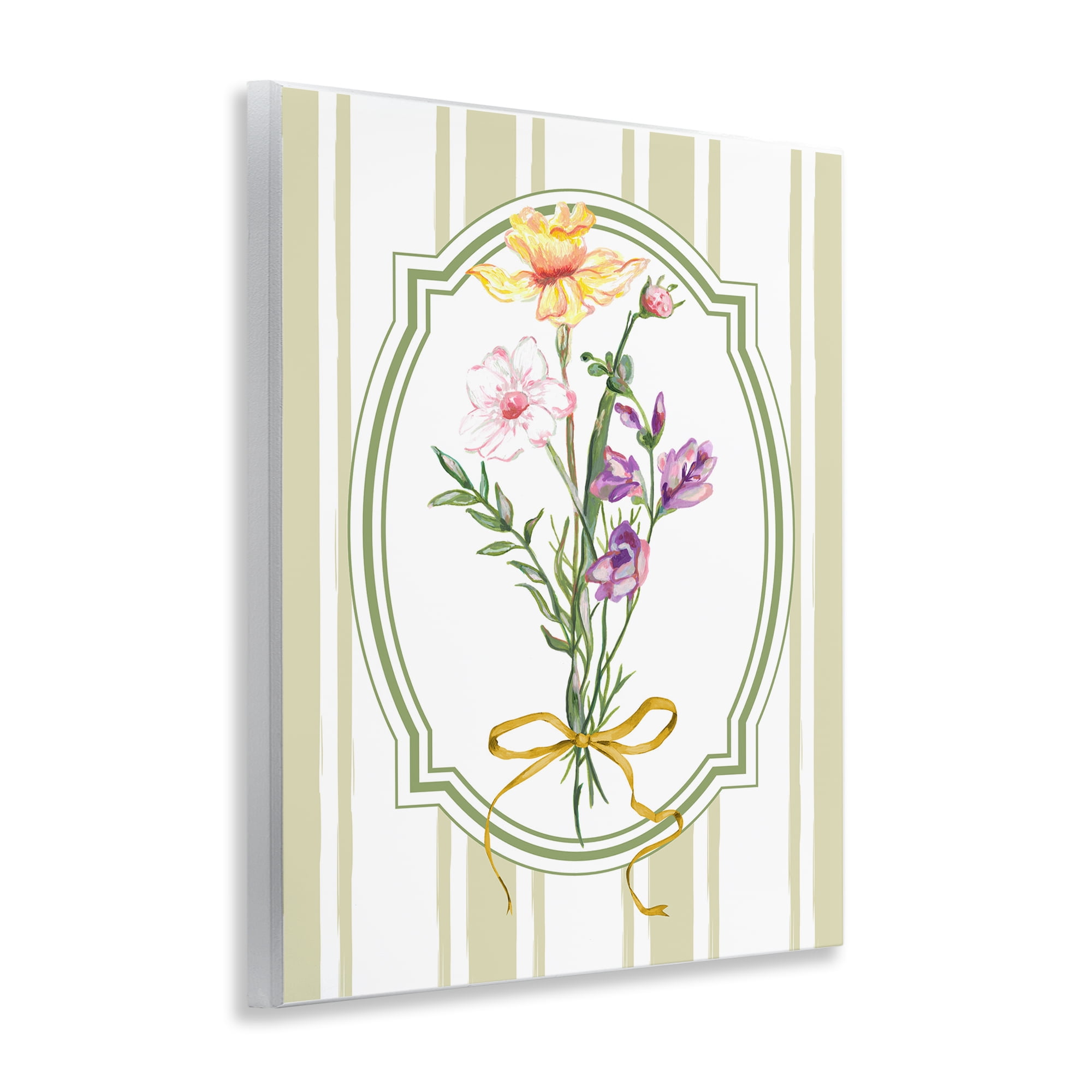 Vintage Wildflowers with Ribbon Wall Plaque Art, design by Adonna Ebrahimi