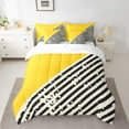 thumbnail image 2 of Erosebridal Geometric Triangle Patchwork Bedding Queen Size,Modern Geometry Bed Set,Yellow Aesthetic Art Bedding Sets Queen Size,Super Cozy Room Decorative Reversible,7pcs, 2 of 7