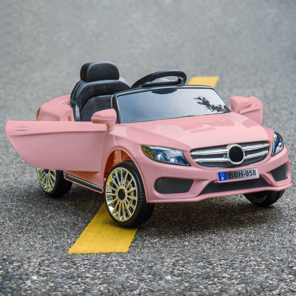 CIPACHO 12V Kids Electric Ride-on Car for Indoor Outdoor, Battery Powered Ride-On Vehicle for Child, Pink