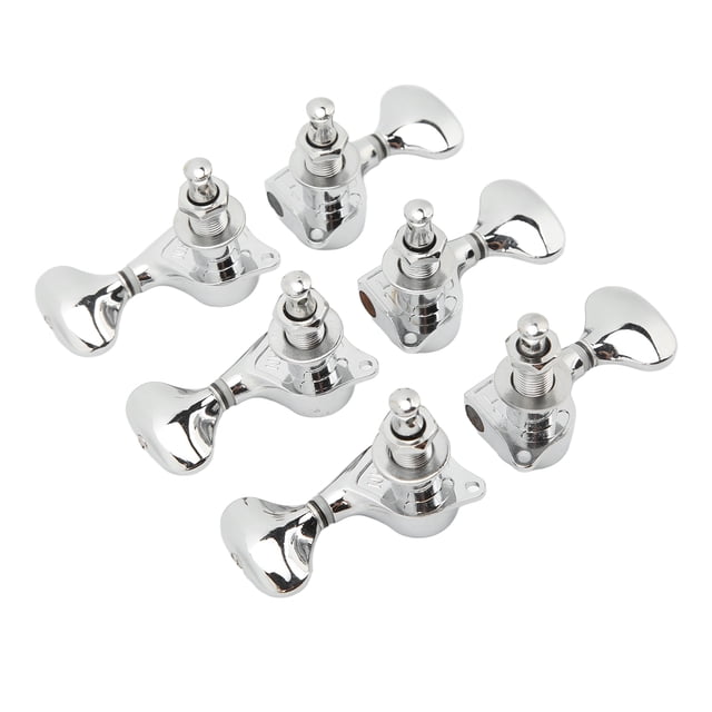 Perilla De Cuerda De Guitarra Eléctrica, Metal Cerrado, Fijación Firme Decorativa, Relación De Engranaje 1:18, Juego De Perillas De Afinadores De Guitarra Resistentes, Plateado