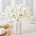 thumbnail image 2 of Lyacmy White Calla Lily 24Pcs Artificial Flowers, 14 inch PU Real Touch Silk Flower Bouquet for Wedding Table Centerpiece Home Decoration, 2 of 12