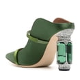 thumbnail image 3 of FSJ Women Elegant Pointed Closed Toe Mules Chic Crystal Chunky High Heels Sandals Pumps Slip On Two Strap Backless Casual Dressy Shoes Size 12 Green, 3 of 4