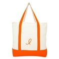 thumbnail image 2 of DALIX Women's Personalized Shopping Tote Bag Monogram Orange Ballent Zippered Letter- I, 2 of 8