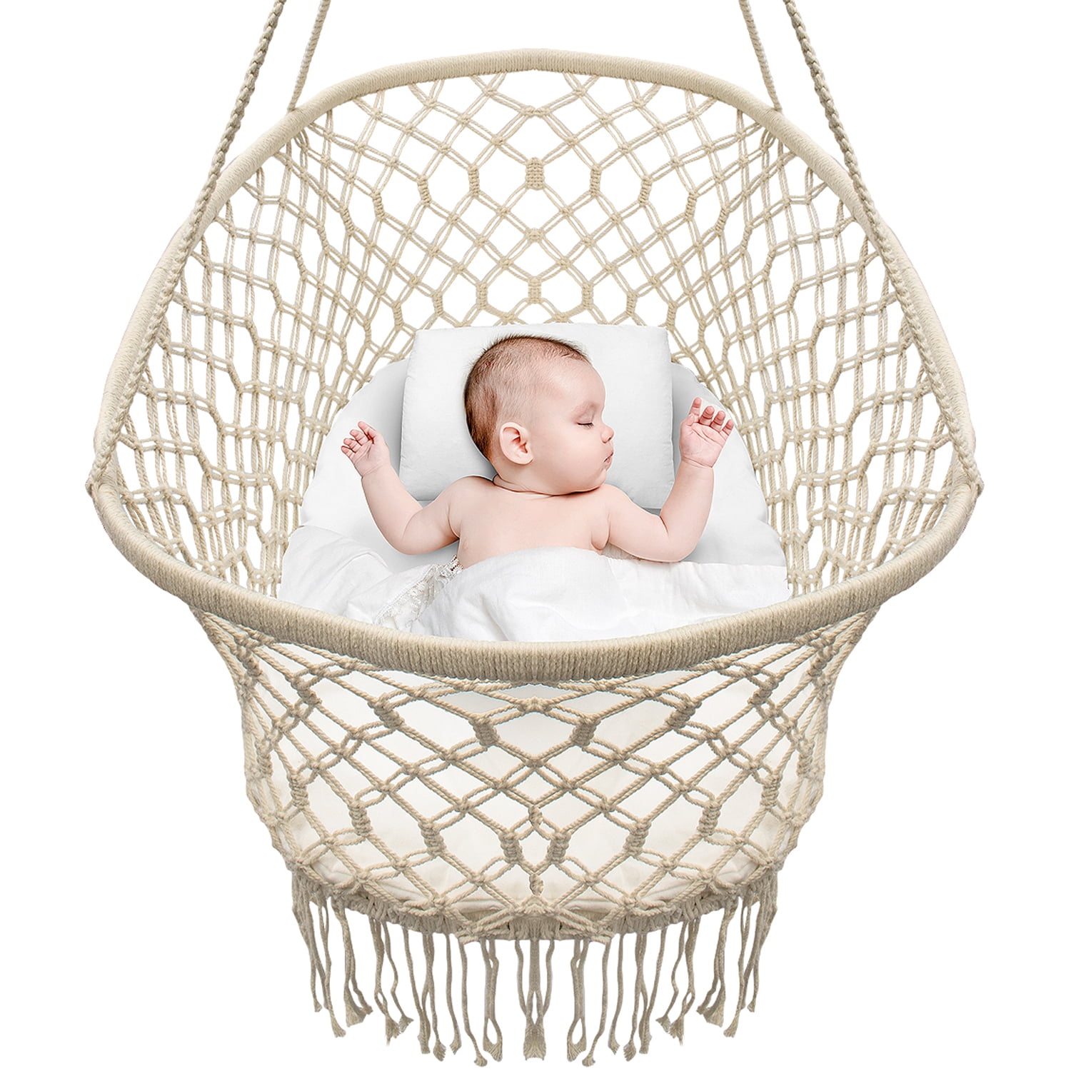 Sorbus Baby Crib Cradle, Hanging Bassinet and Portable Swing, , Off White