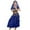 Dark Blue, variant on TAIAOJING Girls Dance Set Performance Outfits Sets Long Sleeveless Dress With Mesh Glitter Stage Show Tutu Skirt For Toddler Kids Age 3-10 Years Fashionable 3-4Y