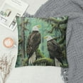 thumbnail image 2 of Autua Bald Eagles Forest Graphic Decorative Throw Pillow Cover for Home Couch Living Room Bed Sofa - High-Quality Cotton Linen Fabric - 1PC 12x12in, 2 of 5