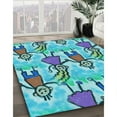 thumbnail image 2 of Ahgly Company Indoor Rectangle Patterned Steel Blue Area Rugs, 2' x 3', 2 of 6