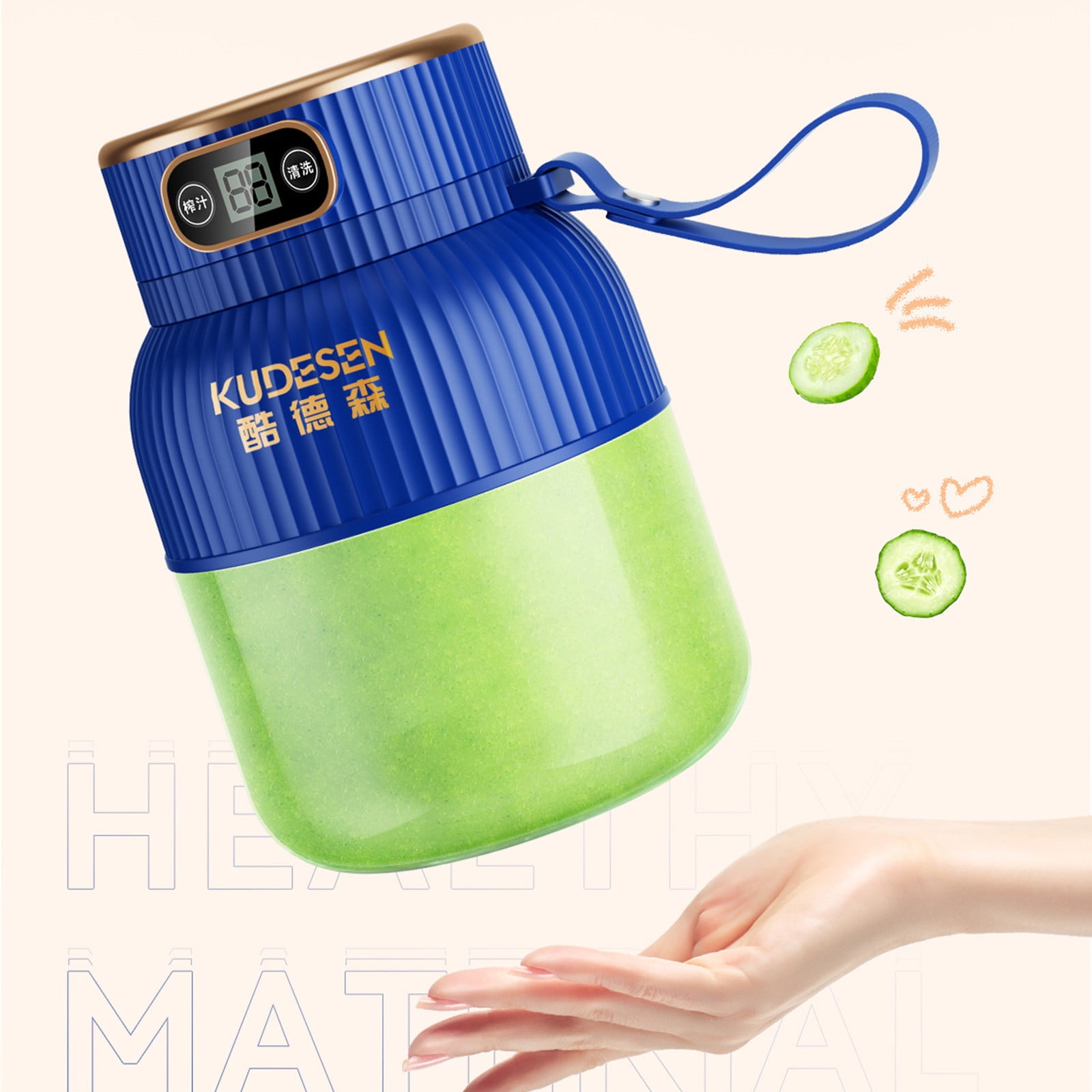 RoamHome Mini Juicer for Fruit & Vegetable, 600ml Handheld Portable Electric Blenders, Household Juicer for Home Travel Outdoor Rechargeable, Kitchen Supplies, Gift for Family Friend (Blue, 1PC)