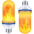 thumbnail image 1 of Bombillas con efecto de llama con sensor de gravedad, base E26 de 4 modos, ideales para decoraciones y fiestas de Halloween, luces parpadeantes para interiores y exteriores (paquete de 2), 1 of 6
