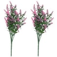 thumbnail image 2 of Ludlz 2Pcs Artificial Flowers Vivid Natural Charming 5 Forks Plastic Lavender Fake Flower for Wedding, 2 of 8