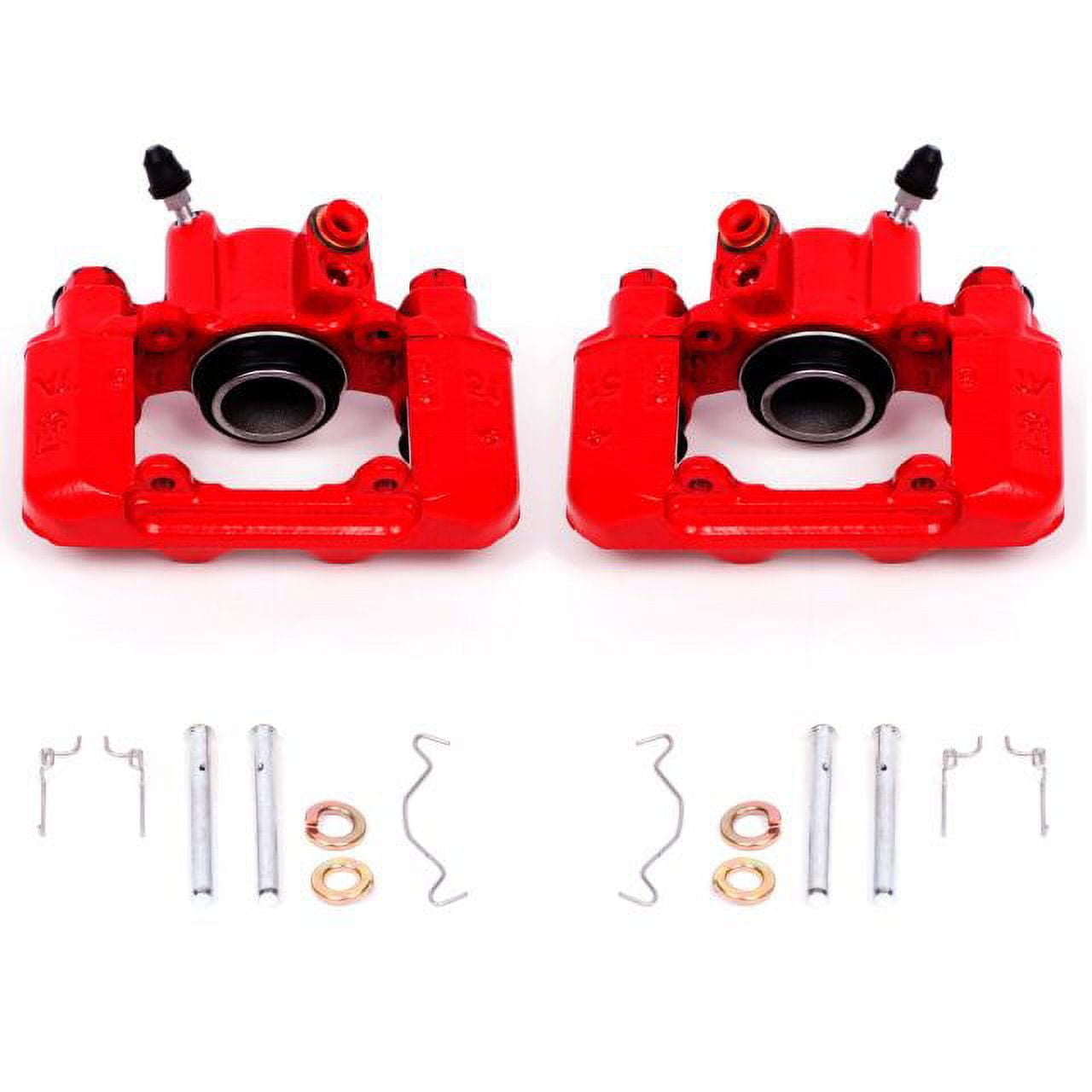 Power Stop Rear Pair of Red Powder Coated Calipers S2612 Fits 2007 Toyota Camry