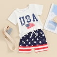 thumbnail image 3 of Okbabeha 4th Of July Baby Boy Clothes Infant Toddler American Flag Outfit USA Tops Tshirt Summer Shorts Clothing Set, 3 of 7