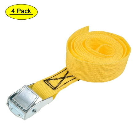 

Uxcell 0.46ft Cam Buckle Tie Down Strap Load Cap for Moving Cargo Polypropylene Yellow 4pack