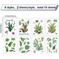 thumbnail image 2 of 1set Tropical Plants Decals Flower Stickers Green Life Window Stickers Waterproof Removable Vinyl Wall Art, 2 of 9