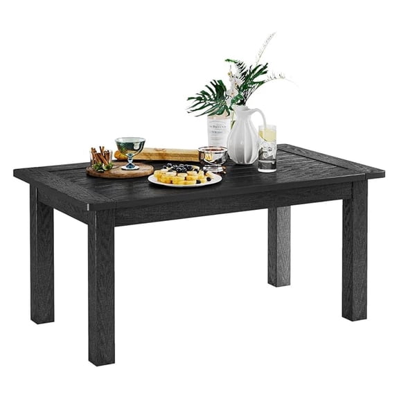 36" Outdoor Coffee Table, Weatherproof HIPS Patio Coffee Tables for Outside, All Weather Center Table with 220lbs Capacity for Deck, Garden, Balcony, Indoor or Outdoor Use, Black