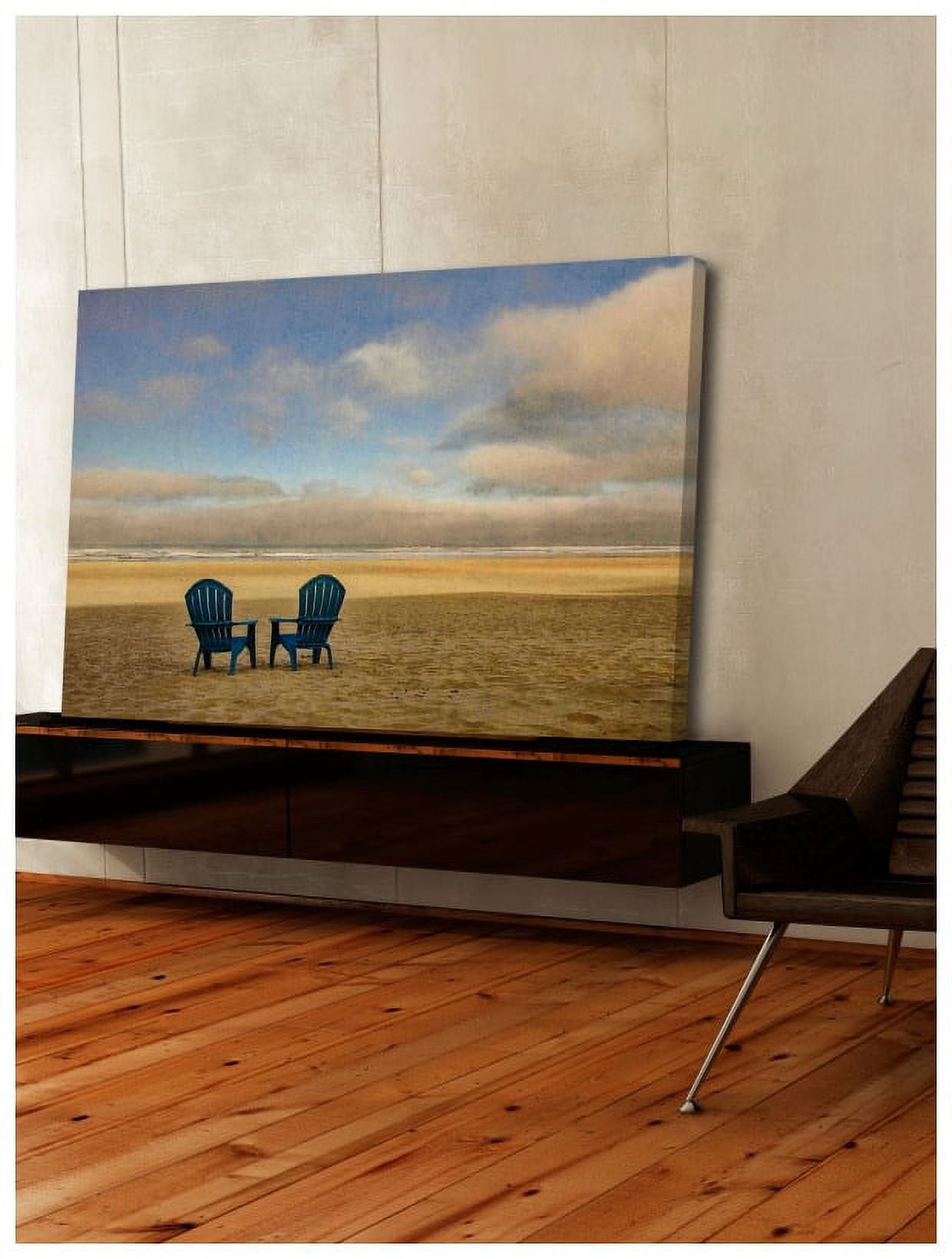 Marmont Hill "Two Chairs on the Sand 2" Painting Print on Canvas