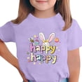 thumbnail image 1 of Manga Corta Crop Top para Niños Pascua Impresa Cuello Redondo Casual Tee 3-14 Años, 1 of 5