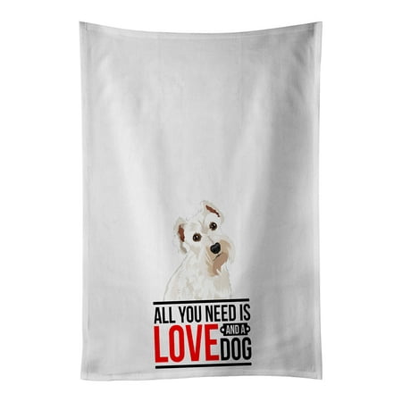 

Schnauzer White #1 White Kitchen Towel Set of 2 19 in x 28 in
