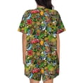 thumbnail image 3 of Lsque Hawaiian Culture Symbols 1 Women's Short-Sleeved Pajama Set - 2 Piece Soft and Lightweight Sleepwear Set-3X-Large, 3 of 9