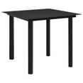 thumbnail image 3 of vidaXL Garden Dining Set 3/5 Piece PVC Rattan Black Outdoor Dinner Table Chair, 3 of 22