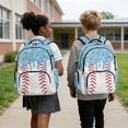 thumbnail image 3 of KUIFORTI Blue Baseball Drip Lunch Box and Backpack Kid Backpack Set 4Pcs Boys School Bag Lightweight for Elementary Primary Middle School Pencil Bags Water Bottle Sleeve Back to School Supplies, 3 of 7