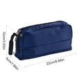 thumbnail image 3 of Hyknon Large Capacity Pencil Case Pen Pouch, Multi-layered Pencil Holder with Handle, Stationery Bag with Zipper, Portable Pen Pouch for Women Adult, Durable Storage Organizer for College, Dark Blue, 3 of 6