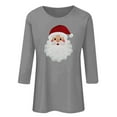thumbnail image 4 of asdoklhq Christmas Sweatshirts for Women Ladies' Christmas Round Neck 3/4 Sleeve T-shirt Shirt Gray L, 4 of 4