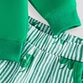 thumbnail image 4 of Leey-World Toddler Baby Boy St Patricks Day Outfit Irish Lucky Charm Embroidery Stripe Waffle Knit Sweatshirt + Pants Set|Green,12-18 Months, 4 of 7