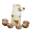 thumbnail image 3 of Tetera de cerámica con tazas de té con mango en cuerda con filtro de té, teteras de granja, Infusor de té para casa de té de Picnic , L Blanco perfecl Tetera, 3 of 8