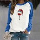 thumbnail image 3 of Gibobby Sudaderas navideñas Suéter de manga larga con contraste de felpa de felpa con estampado de manga de vellón para mujer(Azul,M), 3 of 4