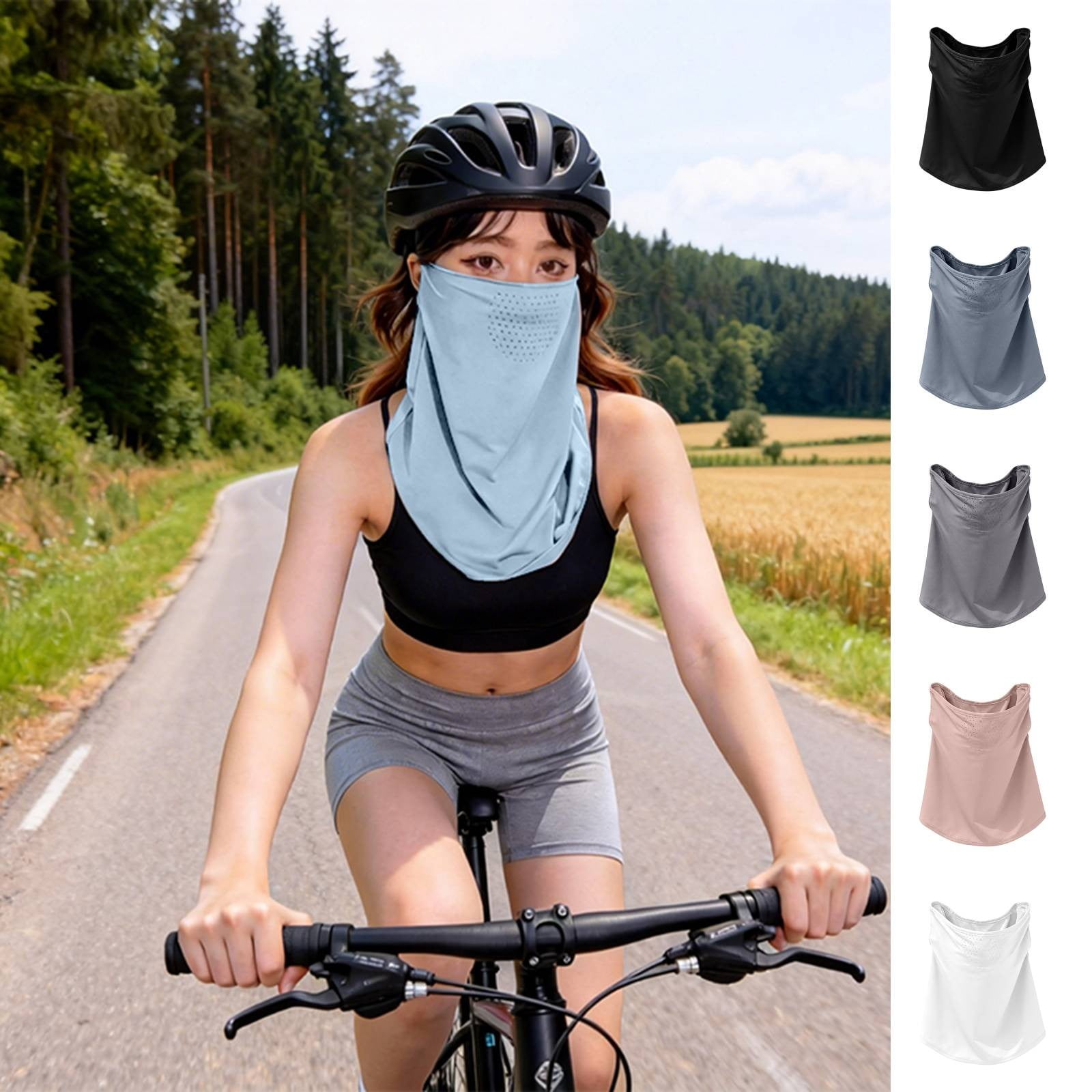 Women s Sun Protection Face Mask Ice Silk Breathable UV Neck Gaiter and Face Cover Lightweight for Outdoor Activities Travel Cycling and Sun Exposure-Black