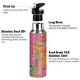 thumbnail image 3 of Yayeee 33oz Insulated Water Bottle Double Wall Stainless Steel with Flip Straw Lid, Art City, 3 of 7