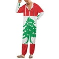 thumbnail image 5 of Lebanese Flag of Lebanon Unisex Adult Onesie Pajamas with Pockets for Women Men Hooded Loungewear, 5 of 8
