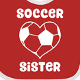 thumbnail image 4 of Inktastic Heart Soccer Sister Girls Baby Bib, 4 of 4