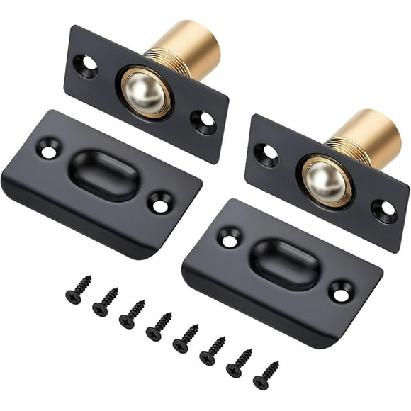 Lot de 2 Quincaillerie de Verrouillage de Balles pour Porte de Placard Réglable avec Plaque de Frappe