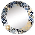 thumbnail image 2 of Designart "Abstract Pattern with Blue and Golden Textures XXII" Modern Geometric Round Wall Mirror - Modern Oval Printed Decorative Oversized Mirror - Multiple Color Options, 2 of 4