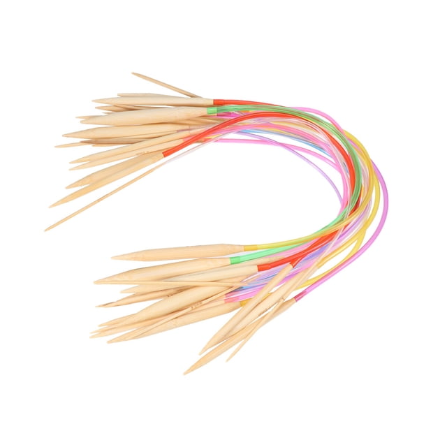 Miangastore 18PCS Circular Knitting Needles Tube 40cm Bamboo Sweater Needles DIY Knitting Tools Accessories