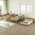 thumbnail image 7 of YDSM Twin Size Triple Rubber Wood Bunk Bed, with Ladders, Guardrails Detachable Bunk Bed, Twin over Twin over Twin,White Oak, 7 of 7