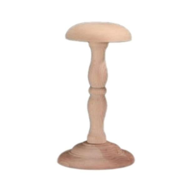 Perchero organizador independiente para sombreros, compacto, ligero, de madera, con base redonda, para exhibir sobre mesa, ideal para el hogar y S