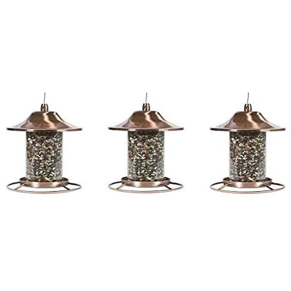 Perky-Pet Copper Panorama Bird Feeder 312C 3-Pack