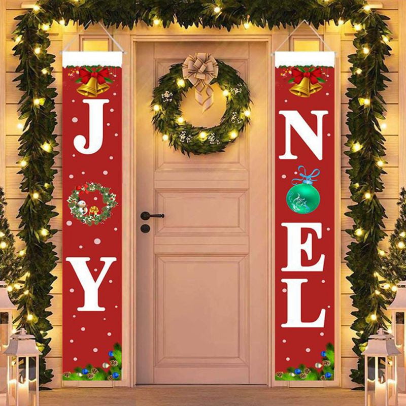 Merry Christmas Banners New Year Outdoor Indoor Christmas Decorations Welcome Bright Red Xmas Porch Sign Hanging For Home Wall Door Holiday Party Decor Red Christmas Banner Walmart Com Walmart Com