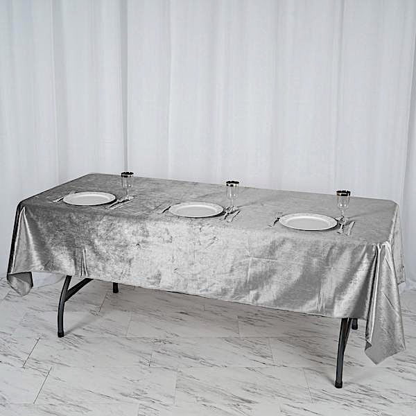 Details about   CHARCOAL GREY 60"x102" Premium Velvet Rectangular Tablecloth Wedding  Linens 