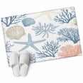 thumbnail image 2 of Coral Coastal Area Rugs 2x3 for Living Room, Summer Beach Starfish Nautical Shell Non Slip Washable Rug Runner, Low Pile Indoor Floor Carpet Mat Bathroom Rugs for Bedroom, Kids Room, 2 of 9