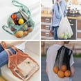 thumbnail image 4 of CCF Reusable Cotton Mesh Grocery Bags，Long Handle Net Tote String Bag for Farmers Market Shopping 5 Pack, 4 of 8