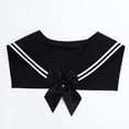 thumbnail image 2 of Oyolan Chemise d'Uniforme pour Femmes Col Marin Haut Faux Col Châle Wraps pour Chandail Chemise Robe Noir Taille Unique, 2 of 5