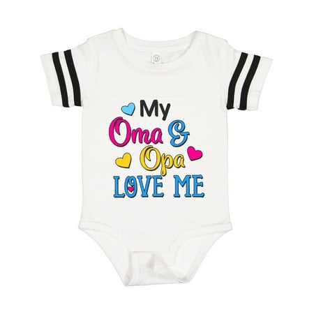 

Inktastic My Oma and Opa Love Me with Hearts Gift Baby Boy or Baby Girl Bodysuit