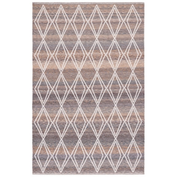 SAFAVIEH Kilim Vincent Diamond Polyester Area Rug, Brown/Grey, 8' x 10'