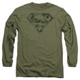 thumbnail image 1 of Superman Marine Camo Shield Mens Long Sleeve Shirt Military Green, 1 of 2